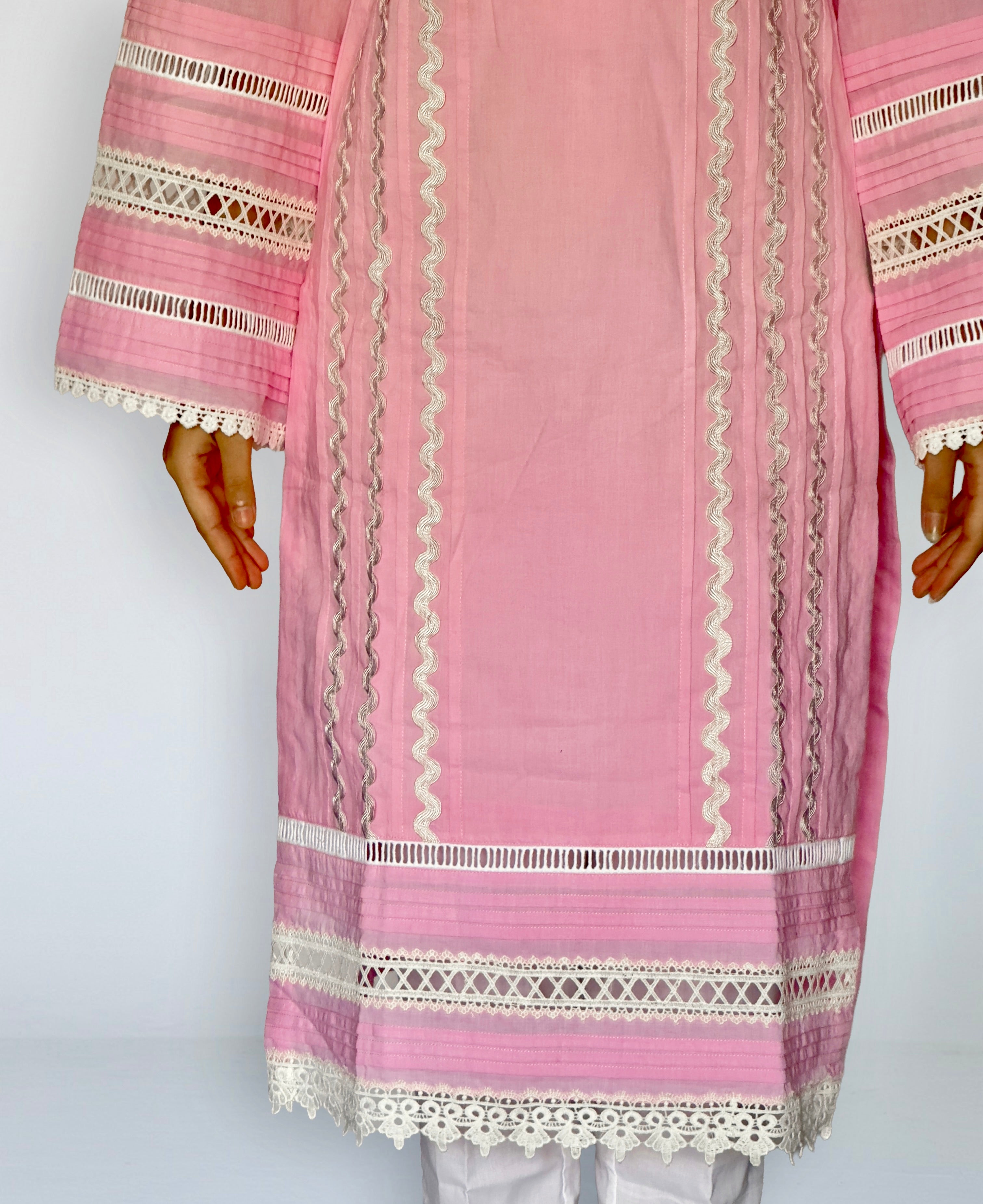 Pink Cottan Straight Kurta Set