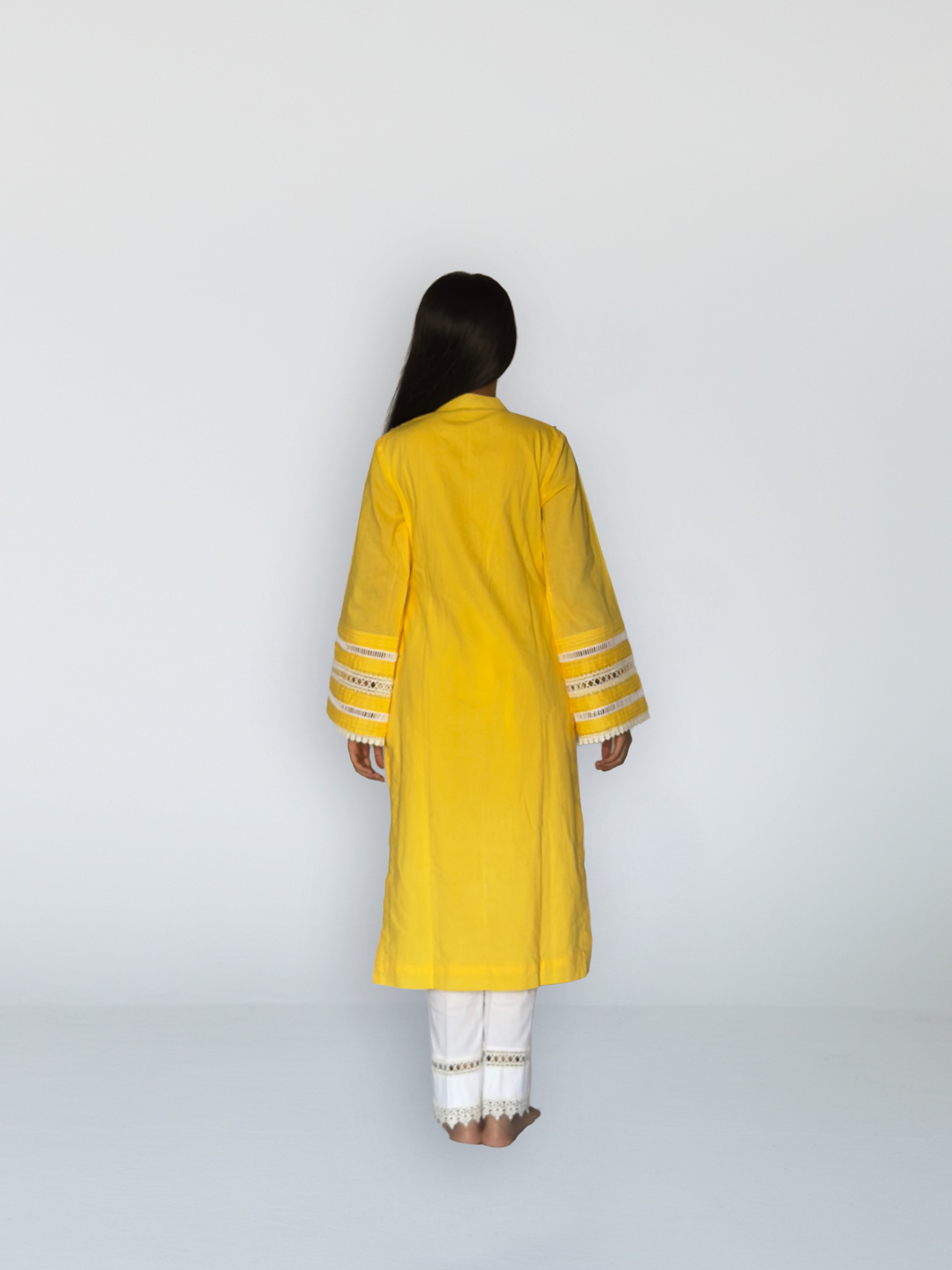 Sunshine Yellow Cottan Straight Kurta Set